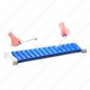 xylophone, orchestra, percussion, hitting the xylophone, playing the xylophone, music, instrument, hand gesture, musician