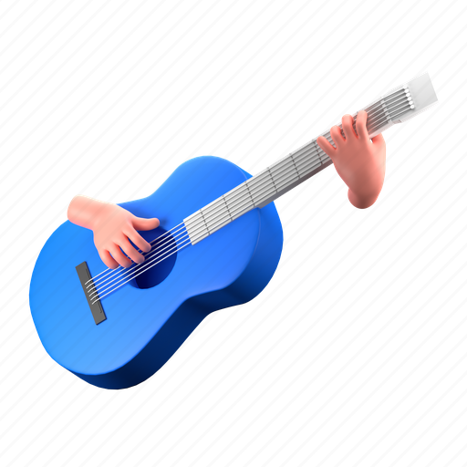 Acoustic guitar, strum, playing the acoustic guitar, holding the acoustic guitar, guitarist, music, instrument 3D illustration - Download on Iconfinder
