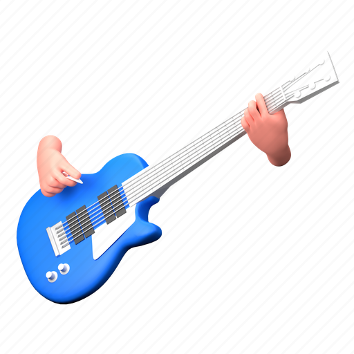 Guitar, electric, strum, playing the guitar, holding the guitar, guitarist, music 3D illustration - Download on Iconfinder