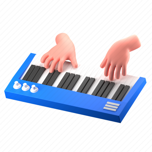 Keyboard, piano, playing the piano, holding the piano, organ, music, instrument 3D illustration - Download on Iconfinder
