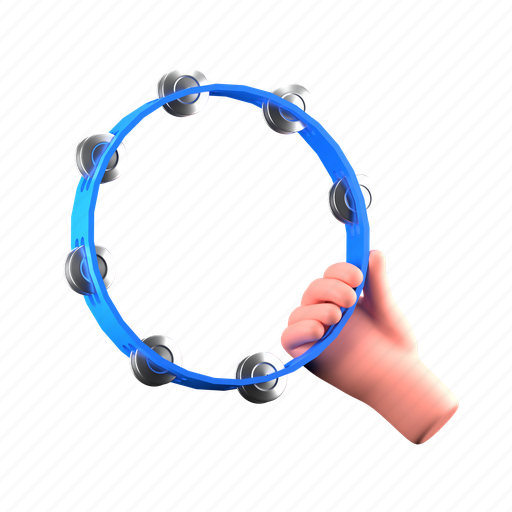 Tambourine, jingle, drum, playing the tambourine, holding the tambourine, music, instrument 3D illustration - Download on Iconfinder