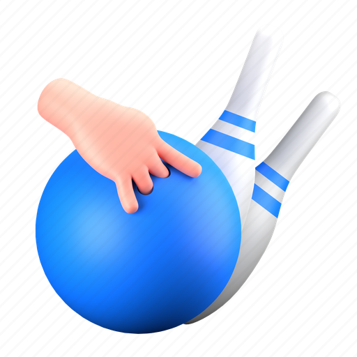 Bowling, strike, pin, ball, throwing, sport, game 3D illustration - Download on Iconfinder
