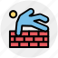 accident, brick, elderly, fall down, fell down, man, staircases 