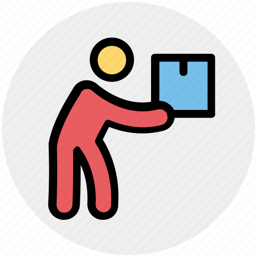 Box, carrying, item, man, moving, object, parcel icon - Download on Iconfinder