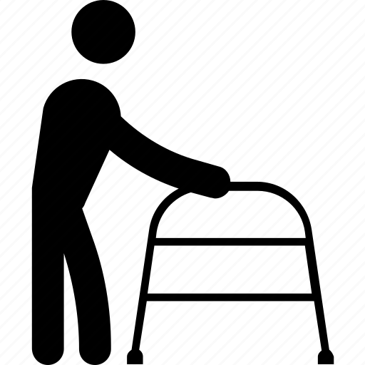 Injured, medical, person, walking, walking chair icon - Download on Iconfinder