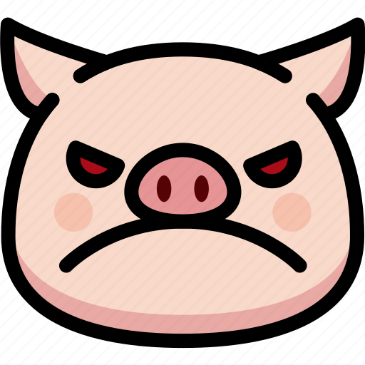 Angry, emoji, emotion, expression, face, feeling, pig icon - Download on Iconfinder