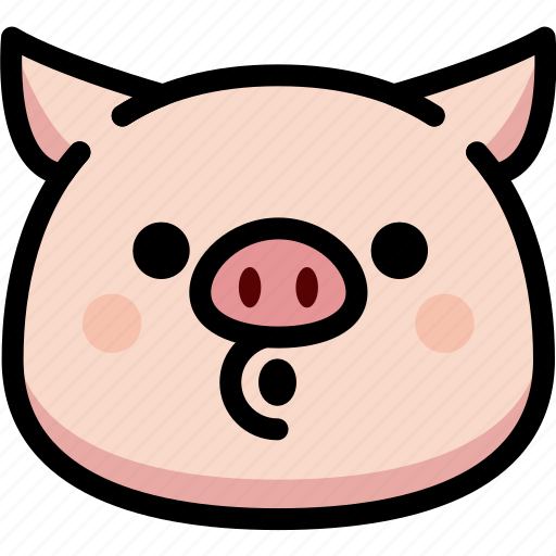 Blowing, emoji, emotion, expression, face, feeling, pig icon - Download on Iconfinder