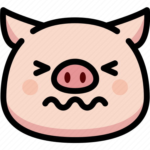 Confounded, emoji, emotion, expression, face, feeling, pig icon - Download on Iconfinder