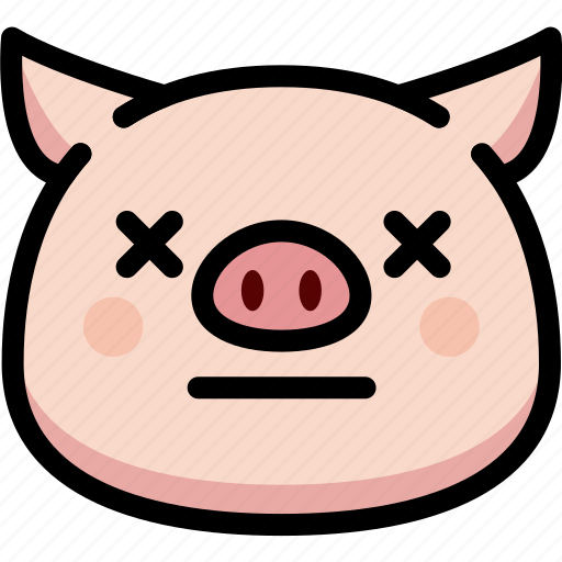Dead, emoji, emotion, expression, face, feeling, pig icon - Download on Iconfinder