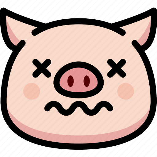 Dead, emoji, emotion, expression, face, feeling, pig icon - Download on Iconfinder