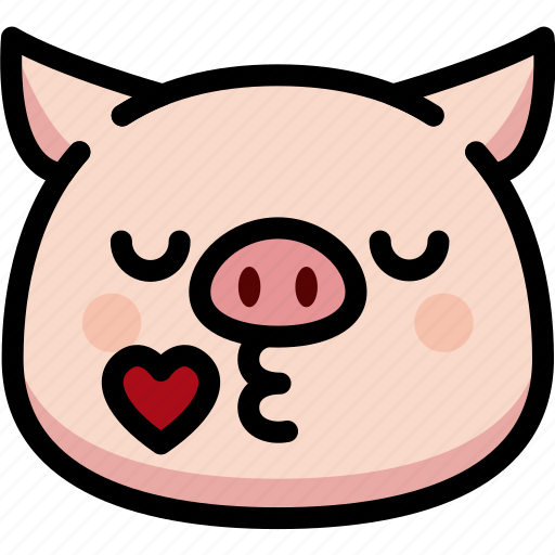 Emoji, emotion, expression, face, feeling, kiss, pig icon - Download on Iconfinder