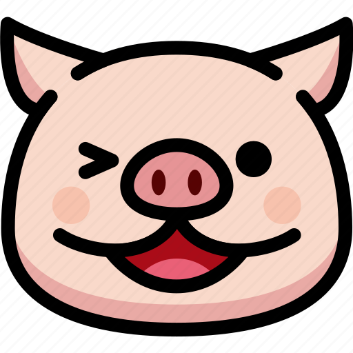 Emoji, emotion, expression, face, feeling, laughing, pig icon - Download on Iconfinder
