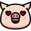 emoji, emotion, expression, face, feeling, love, pig