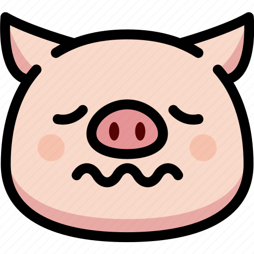 Emoji, emotion, expression, face, feeling, nervous, pig icon - Download on Iconfinder