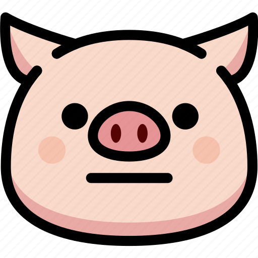 Emoji, emotion, expression, face, feeling, neutral, pig icon - Download on Iconfinder