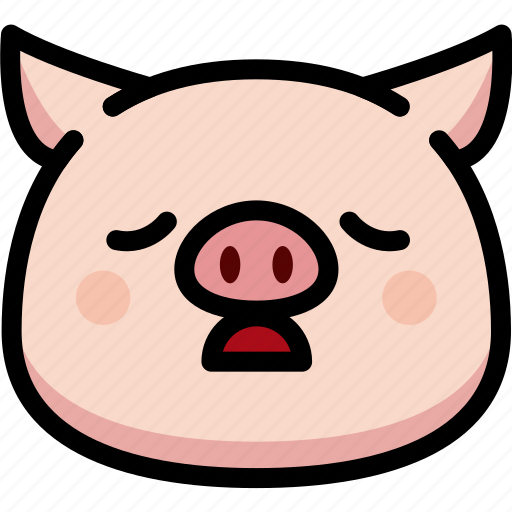 Emoji, emotion, expression, face, feeling, pig, tried icon - Download on Iconfinder
