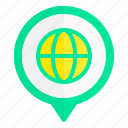 globe, world, web, location, pin, pointer