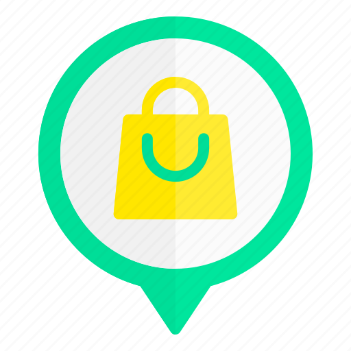 Shopping, bag, location, pin, pointer icon - Download on Iconfinder