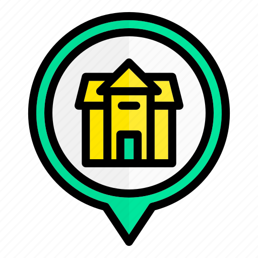 School, building, location, pin, pointer icon - Download on Iconfinder