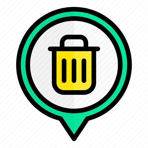 Trash, bin, location, pin, pointer icon - Download on Iconfinder