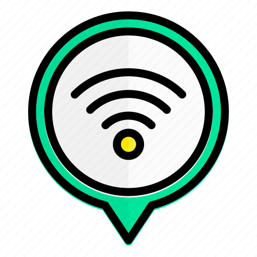 Wifi, signal, location, pin, pointer icon - Download on Iconfinder