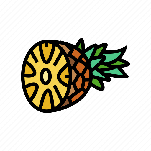 Pineapple, one, cut, piece, fruit, tropical icon - Download on Iconfinder