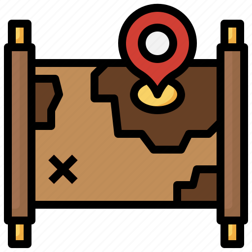 Treasure, map, maps, location, flags, pirate, orientation icon - Download on Iconfinder
