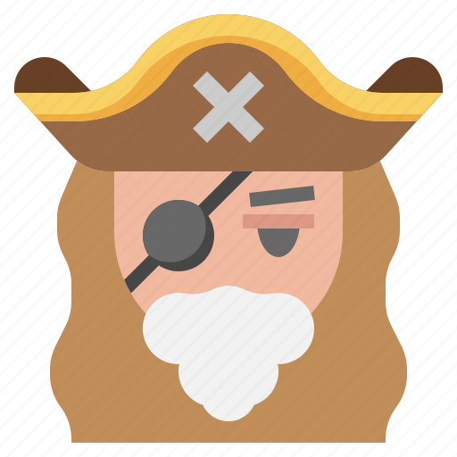 Pirate, captain, facial, hair, beard, user, avatar icon - Download on Iconfinder