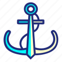 sea, boat, anchor, pirate, set, ship