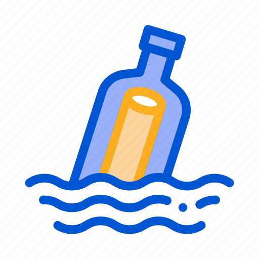 Bottle, communication, message, sea, wave icon - Download on Iconfinder