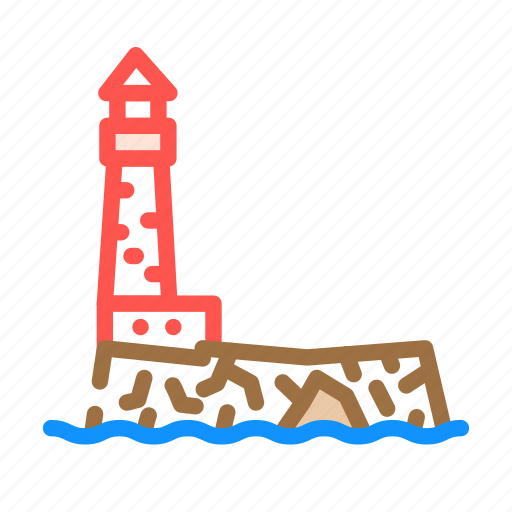 Lighthouse, island, pirate, sea, robber, ship, floating icon - Download on Iconfinder