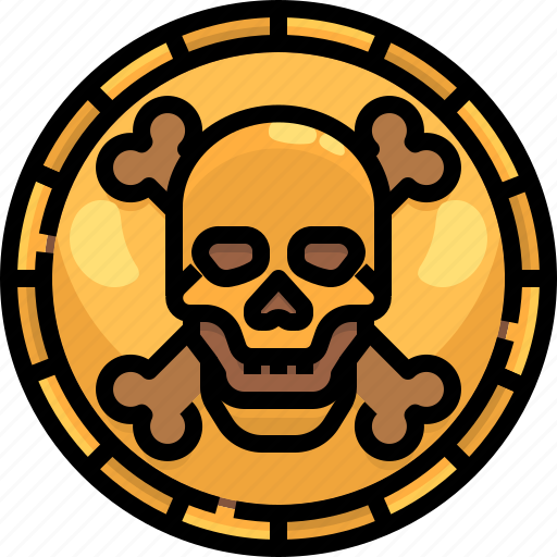 Bandit, coins, currency, gold, pirate, skull icon - Download on Iconfinder