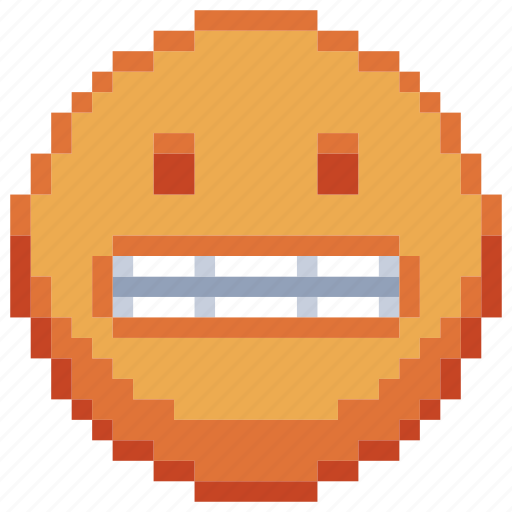 Emoticon, emoji, sticker, pixel art, grim, emotag icon - Download on Iconfinder