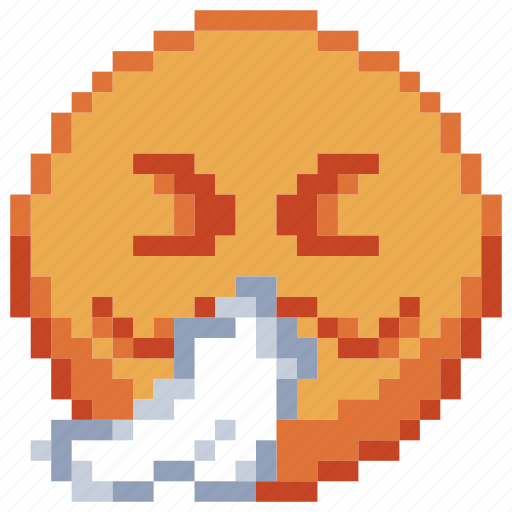 Sneezing, emoji, sick, sticker, pixel art, emoticon icon - Download on Iconfinder