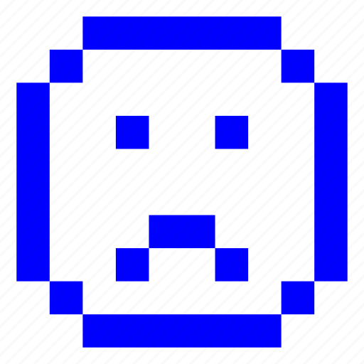 Pixel, sad, emoticon, emotion, feeling icon - Download on Iconfinder