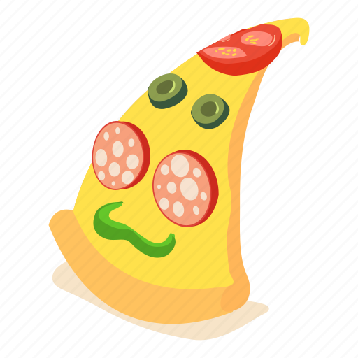 Food, isometric, italian, object, pizza, salami, slice icon - Download on Iconfinder