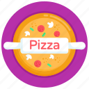 rolling pin, pizza rolling, pizza making, pizza, food