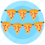 pizza party, pizza decoration, pizza slices, pizza pieces, food 
