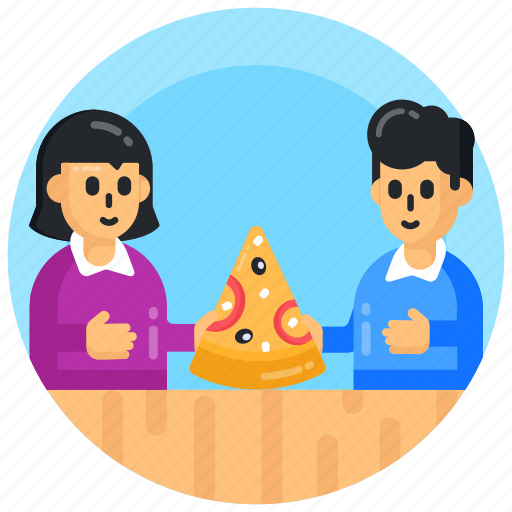 Pizza, sharing pizza, sharing food, food, friends sharing pizza icon - Download on Iconfinder