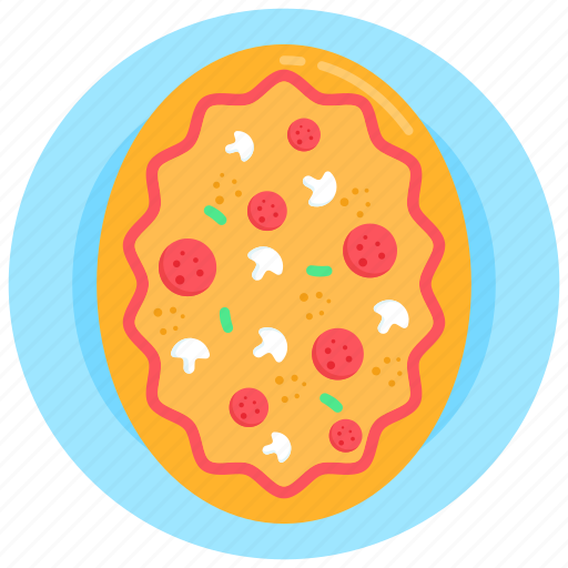 Italian food, junk food, pizza, oval pizza, food icon - Download on Iconfinder