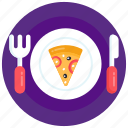 pizza serving, pizza plate, pizza, pizza slice, food