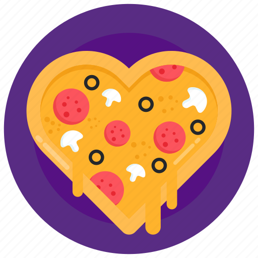 Italian food, junk food, pizza, heart pizza, food icon - Download on Iconfinder