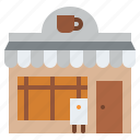 building, coffee, shop, town