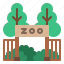 building, park, town, zoo 