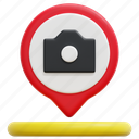 camera, photo, maps, location, placeholder, pin, 3d 
