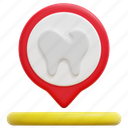 dentist, dental, care, maps, location, placeholder, pin, 3d 