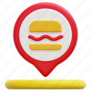 fast, food, eating, maps, location, placeholder, pin, 3d 