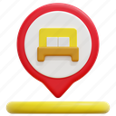 hotel, hostel, maps, location, placeholder, pin, 3d