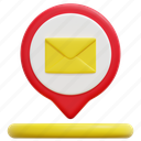 post, office, mail, maps, location, placeholder, pin, 3d 