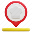 restaurant, food, maps, location, placeholder, pin, 3d